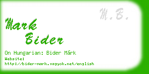 mark bider business card