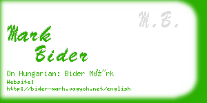 mark bider business card